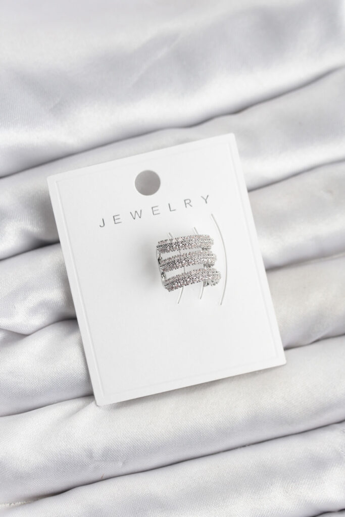 Gümüş Renk Zirkon Taşlı Earcuff Kıkırdak Küpe