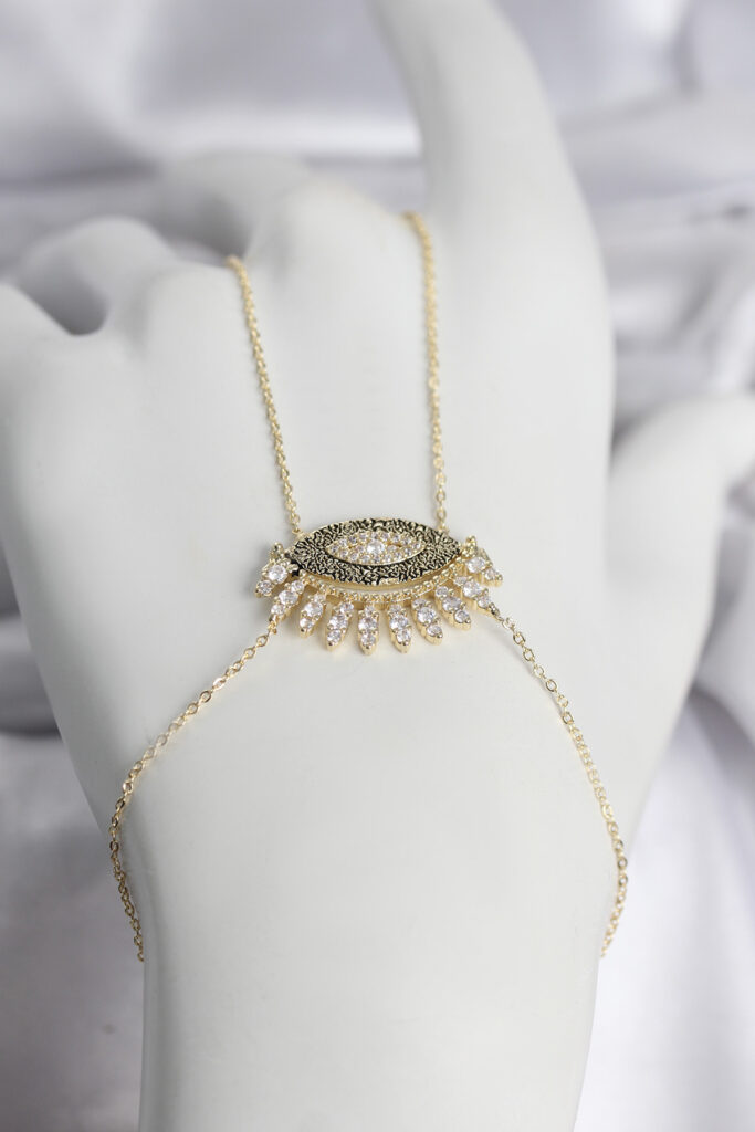 Gold Renk Zirkon Taşlı Göz Model Şahmeran