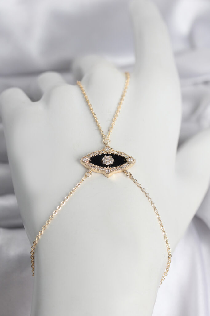 Göz Model Gold Renk Zirkon Taşlı Şahmeran