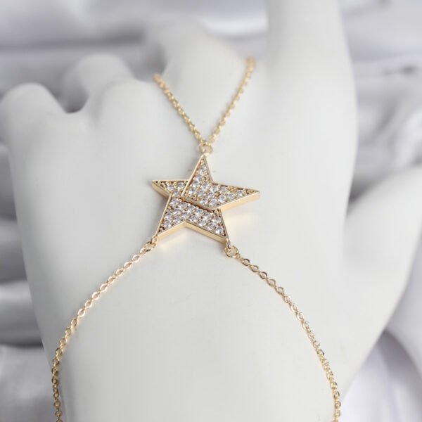 Gold Renk Zirkon Taşlı Yıldız Model Şahmeran