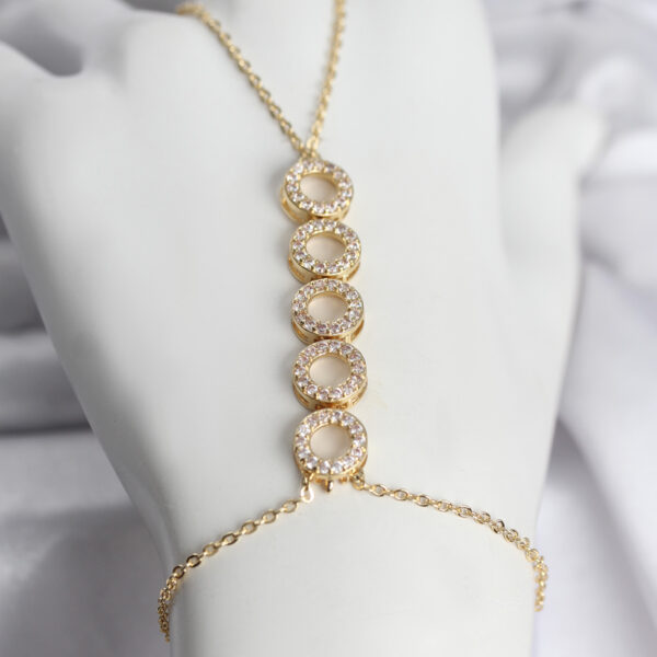 Gold Renk Zirkon Taşlı Sıralı Halka Model Şahmeran