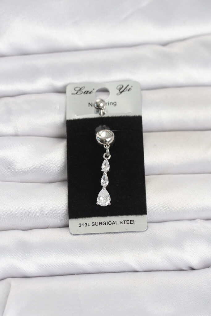 Cerrahi Çelik Sallantılı Damla Model Göbek Piercing