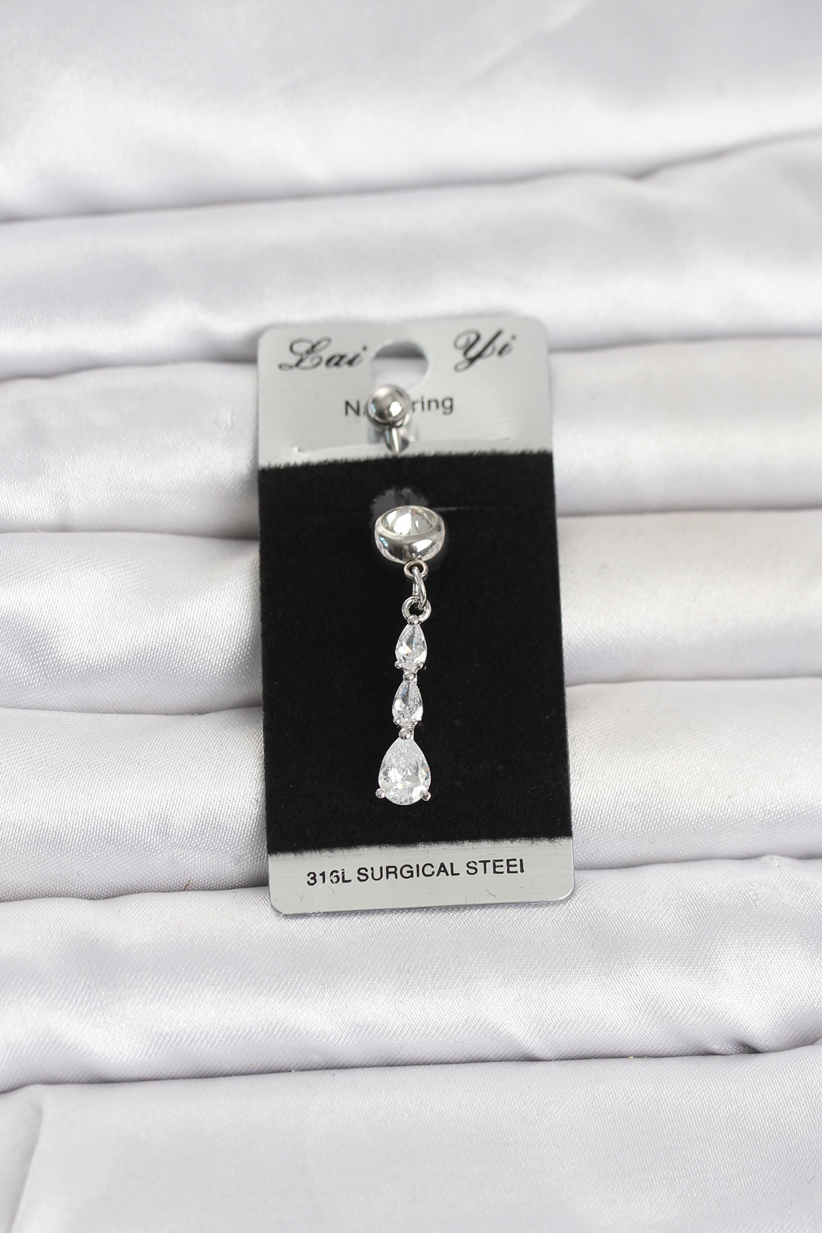 Cerrahi Çelik Sallantılı Damla Model Göbek Piercing