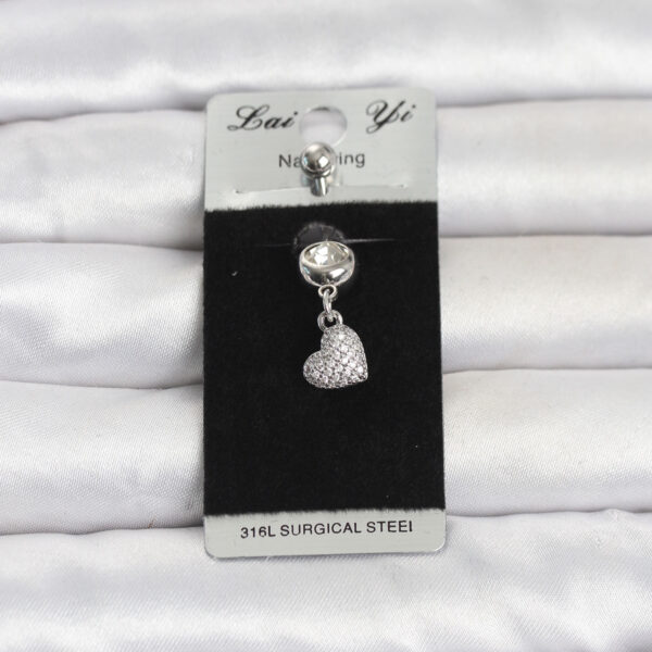Cerrahi Çelik Sallantılı Kalp Model Göbek Piercing
