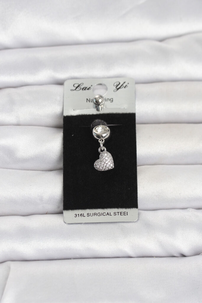 Cerrahi Çelik Sallantılı Kalp Model Göbek Piercing