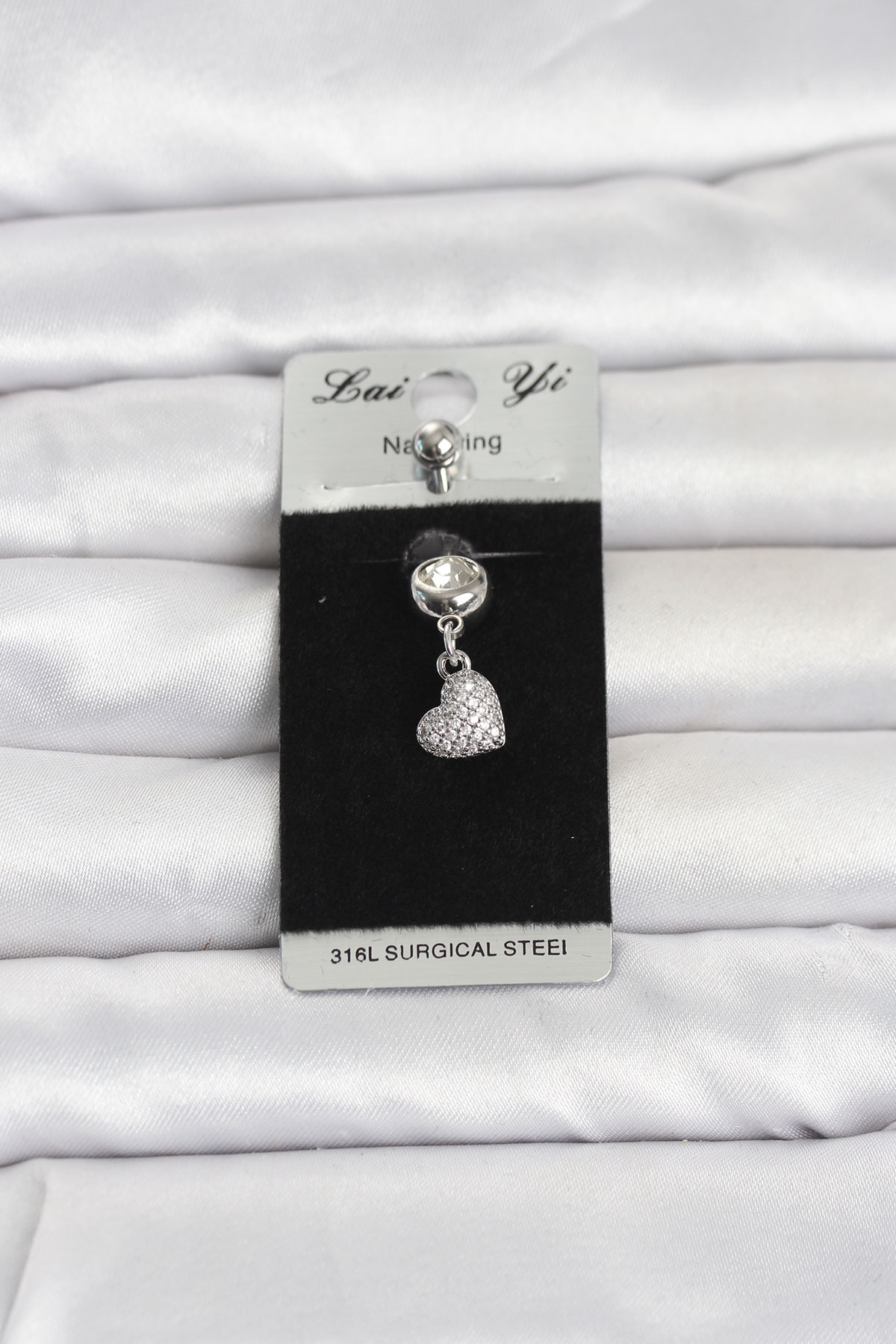 Cerrahi Çelik Sallantılı Kalp Model Göbek Piercing
