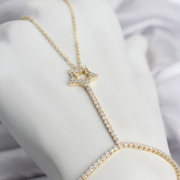Gold Renk Zirkon Taşlı Yıldız Model Şahmeran