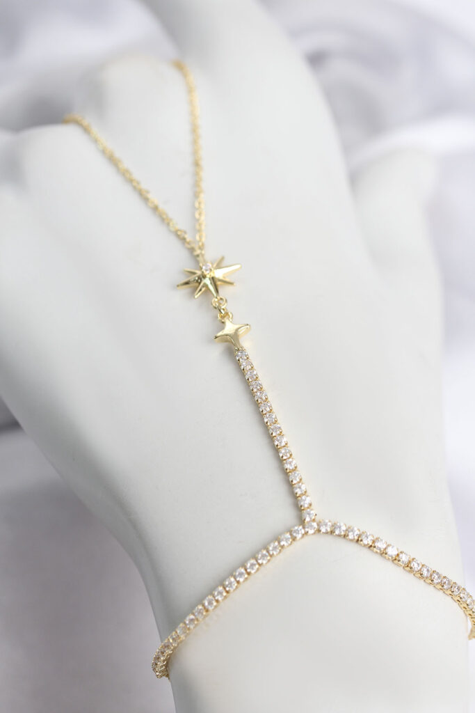 Gold Renk Zirkon Taşlı Kutup Yıldızı Model Şahmeran