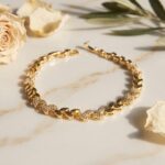 Gold Renk Zirkon Taşlı Başak Model Bileklik
