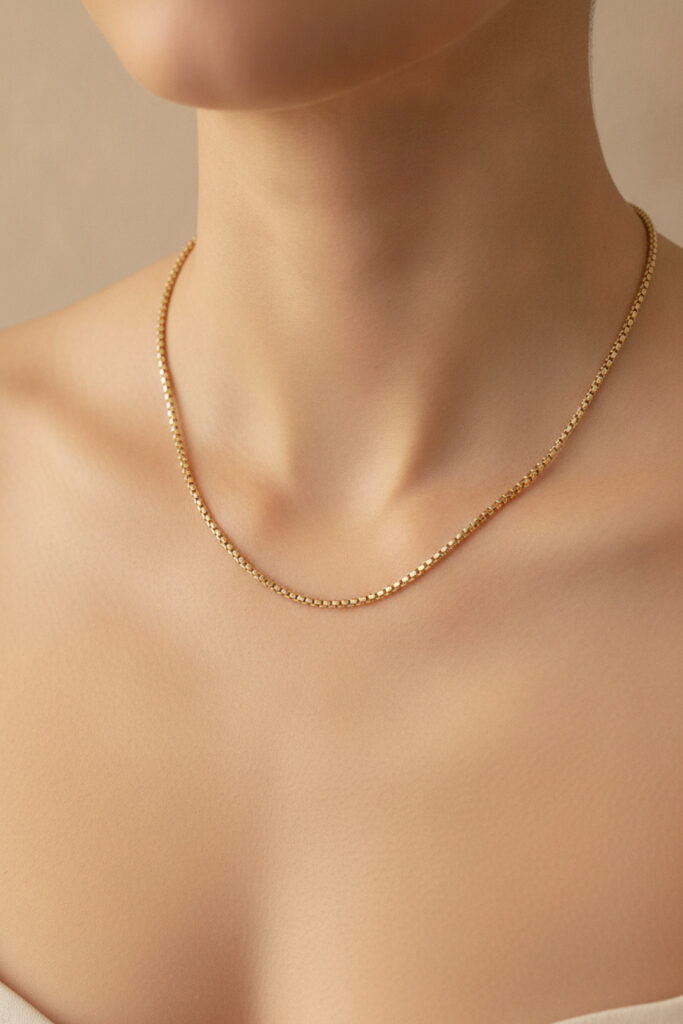 Gold Renk Kaplama Zincir Model Kolye