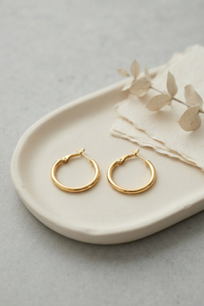 Çelik Gold Renk 22 mm Halka Küpe