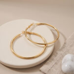 Çelik Gold Renk 46 mm Halka Küpe