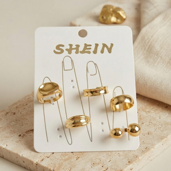 Gold Renk Bohem Yüzük Kombini BYK4268