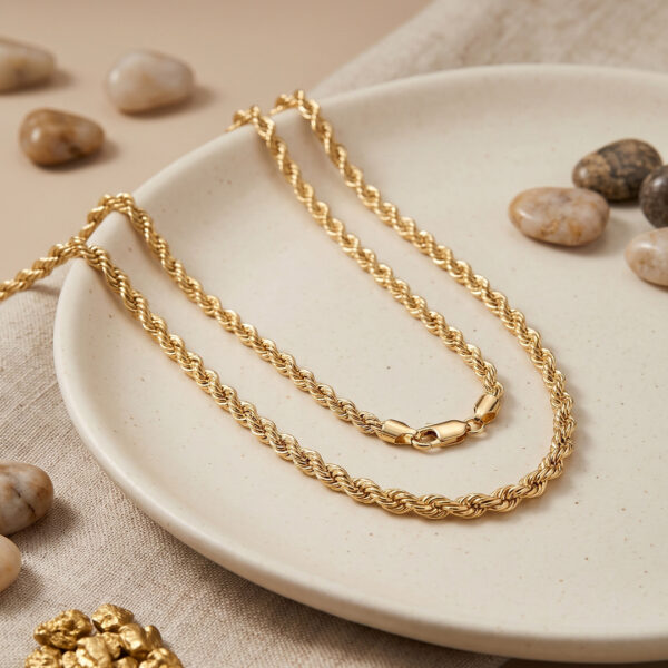 Burgu Zincir Model Gold Renk 50 cm Kolye