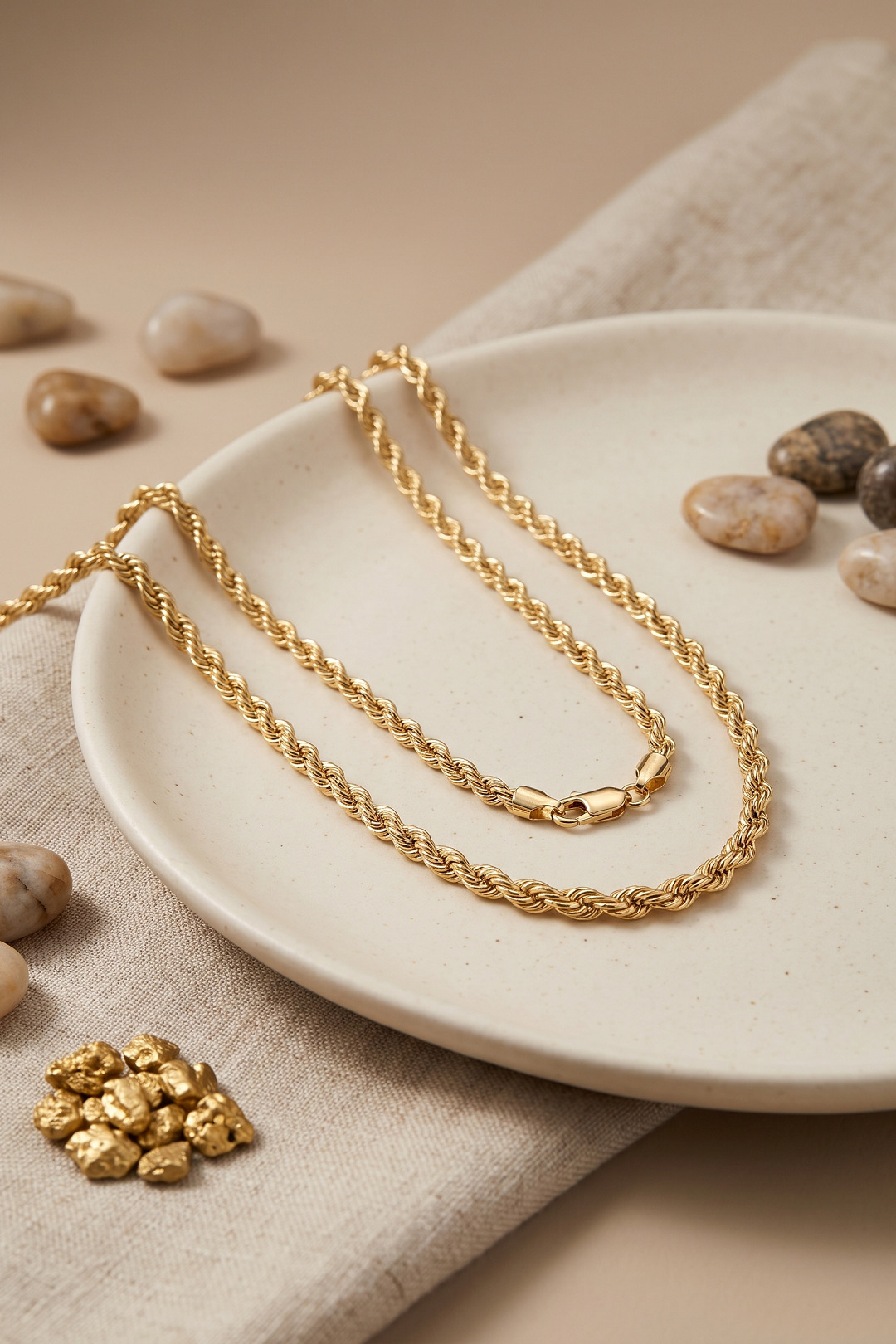 Burgu Zincir Model Gold Renk 50 cm Kolye