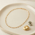 Top ve Halka Zincir Model 50 cm Gold Renk Kolye