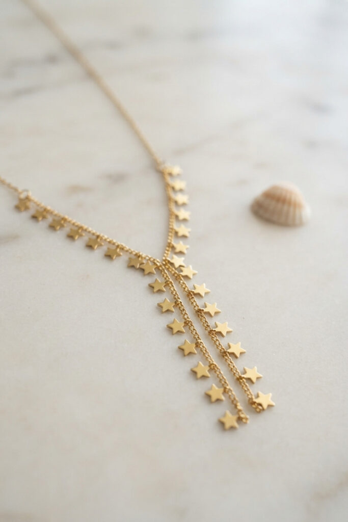 Gold Yıldız Model Kolye