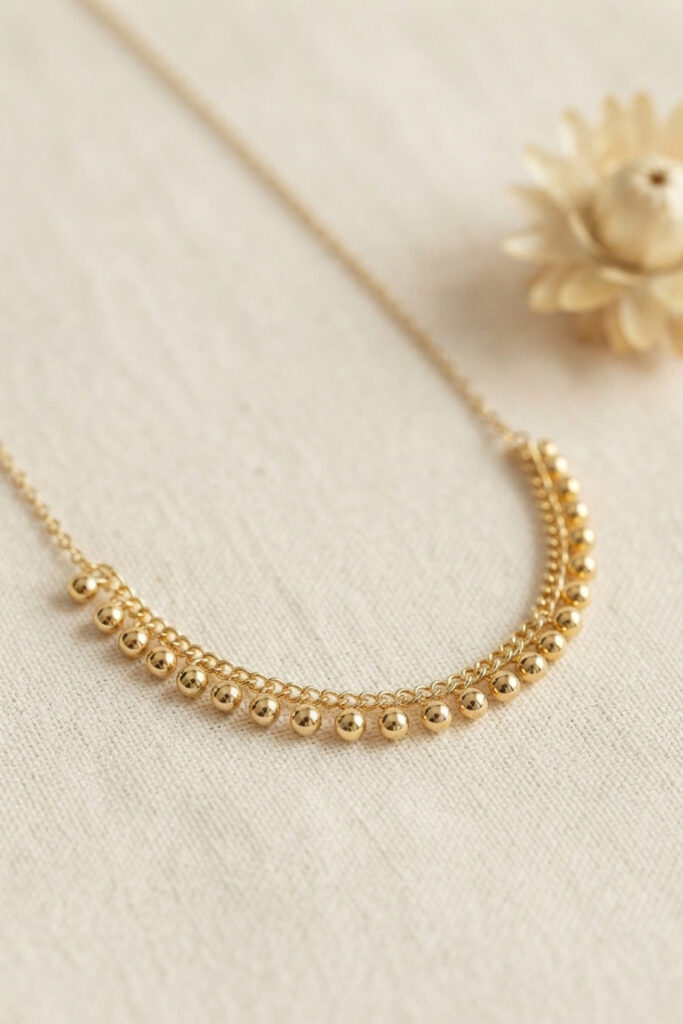 Gold Topçuk Model Kolye