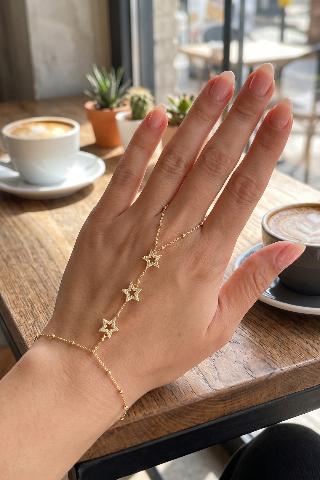 Gold Renk Zirkon Taşlı Yıldız Model Şahmeran