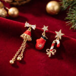 Christmas Koleksiyonu Zirkon Taşlı Yılbaşı Küpe