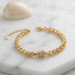 Gold Renk Singapur Zincir Model Bileklik