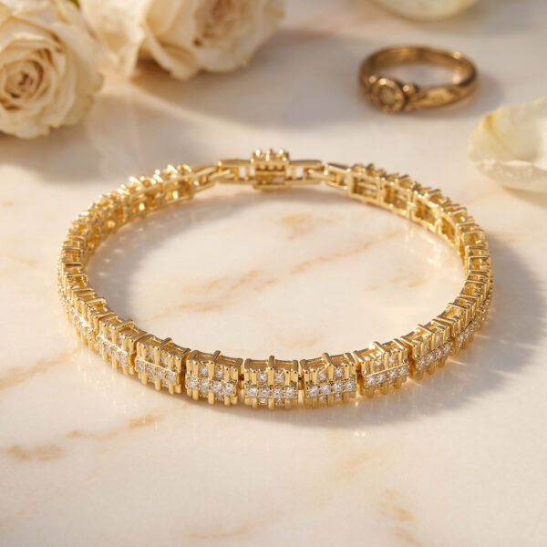 Gold Renk Elegance Zirkon Taşlı Bileklik