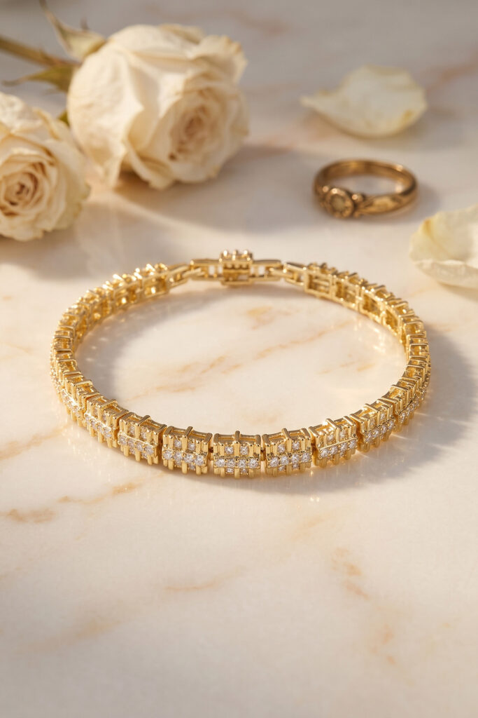 Gold Renk Elegance Zirkon Taşlı Bileklik